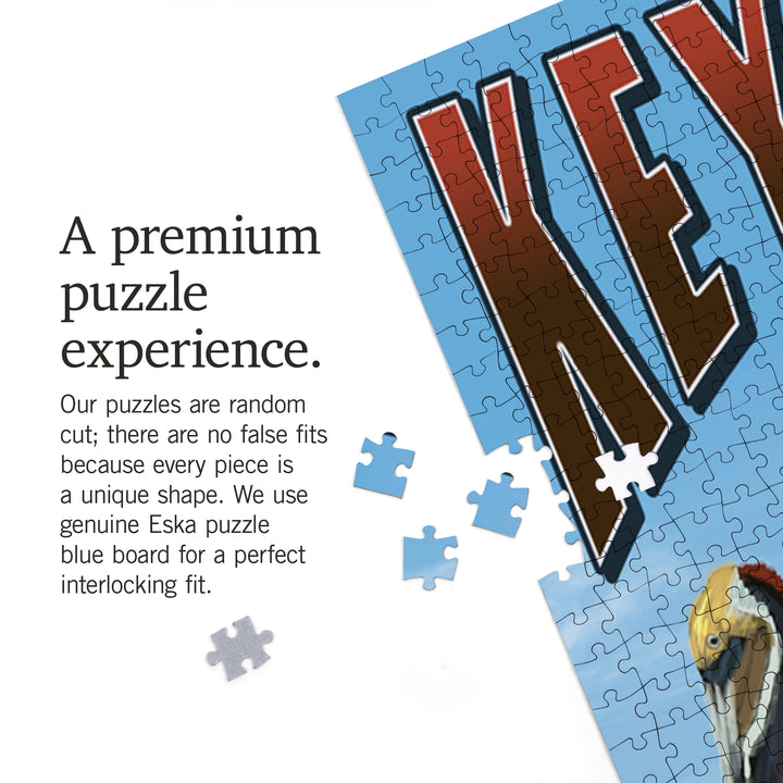 Key West, Florida, Brown Pelican, Jigsaw Puzzle Puzzle Lantern Press 