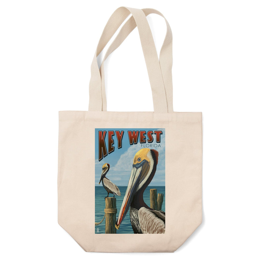 Key West, Florida, Brown Pelican, Lantern Press Artwork, Tote Bag Totes Lantern Press 