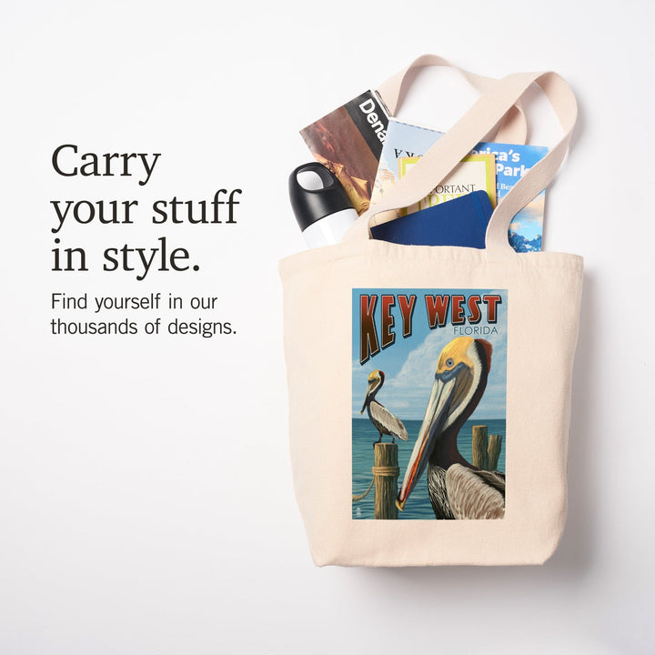 Key West, Florida, Brown Pelican, Tote Bag Totes Lantern Press 