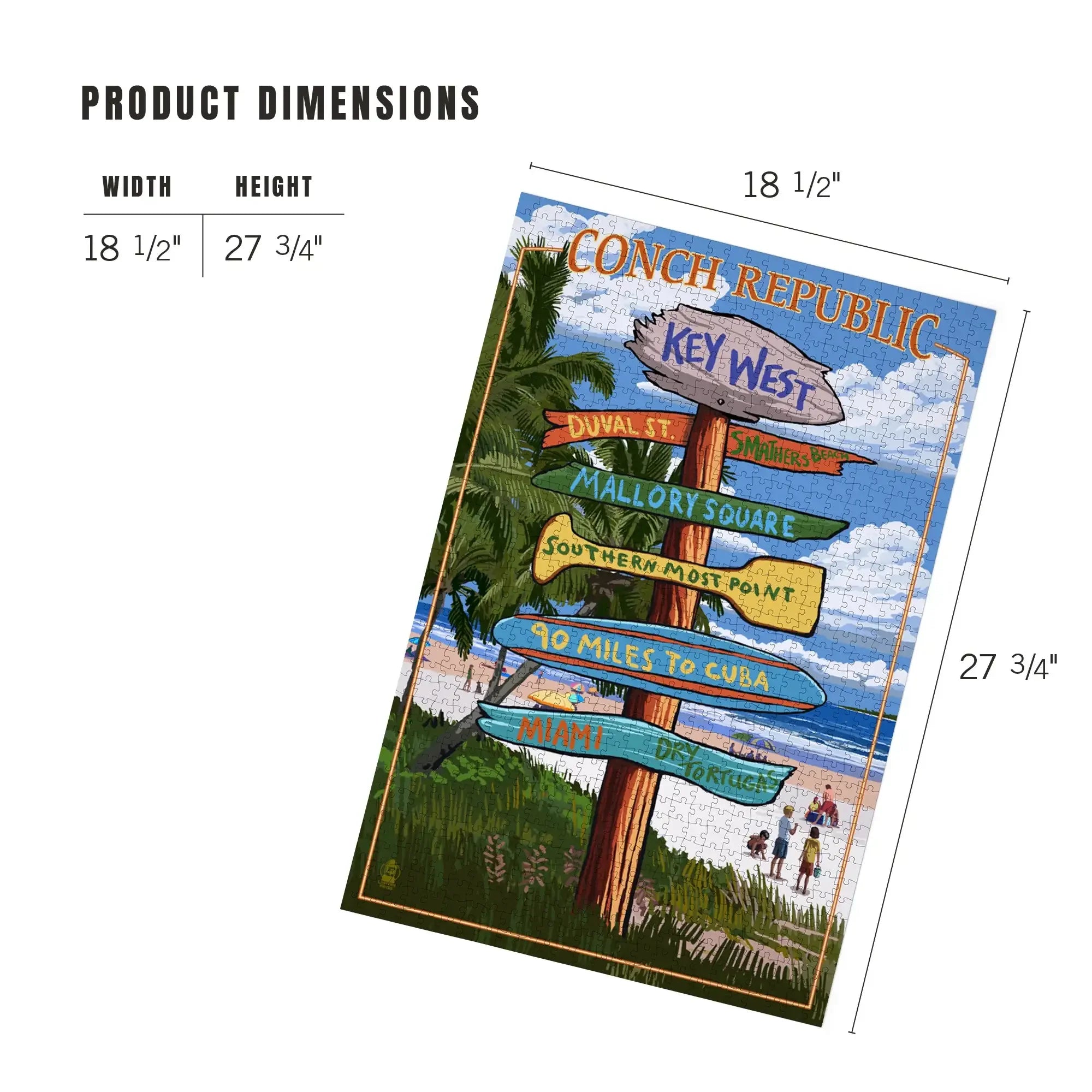 Key West, Florida, Conch Republic, Destinations Sign, 1000 piece