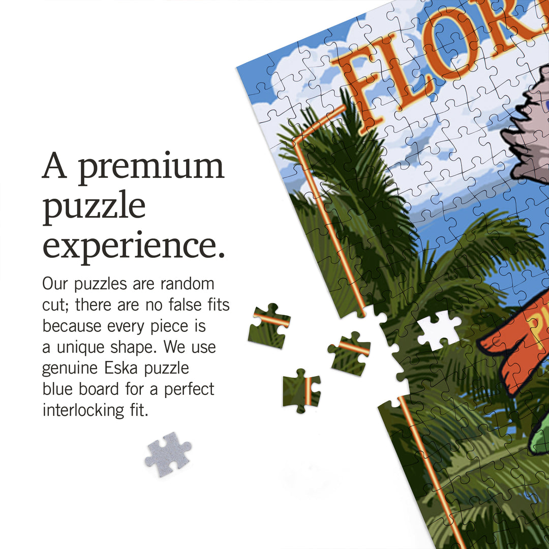 Key West, Florida, Destinations Sign, Jigsaw Puzzle Puzzle Lantern Press 