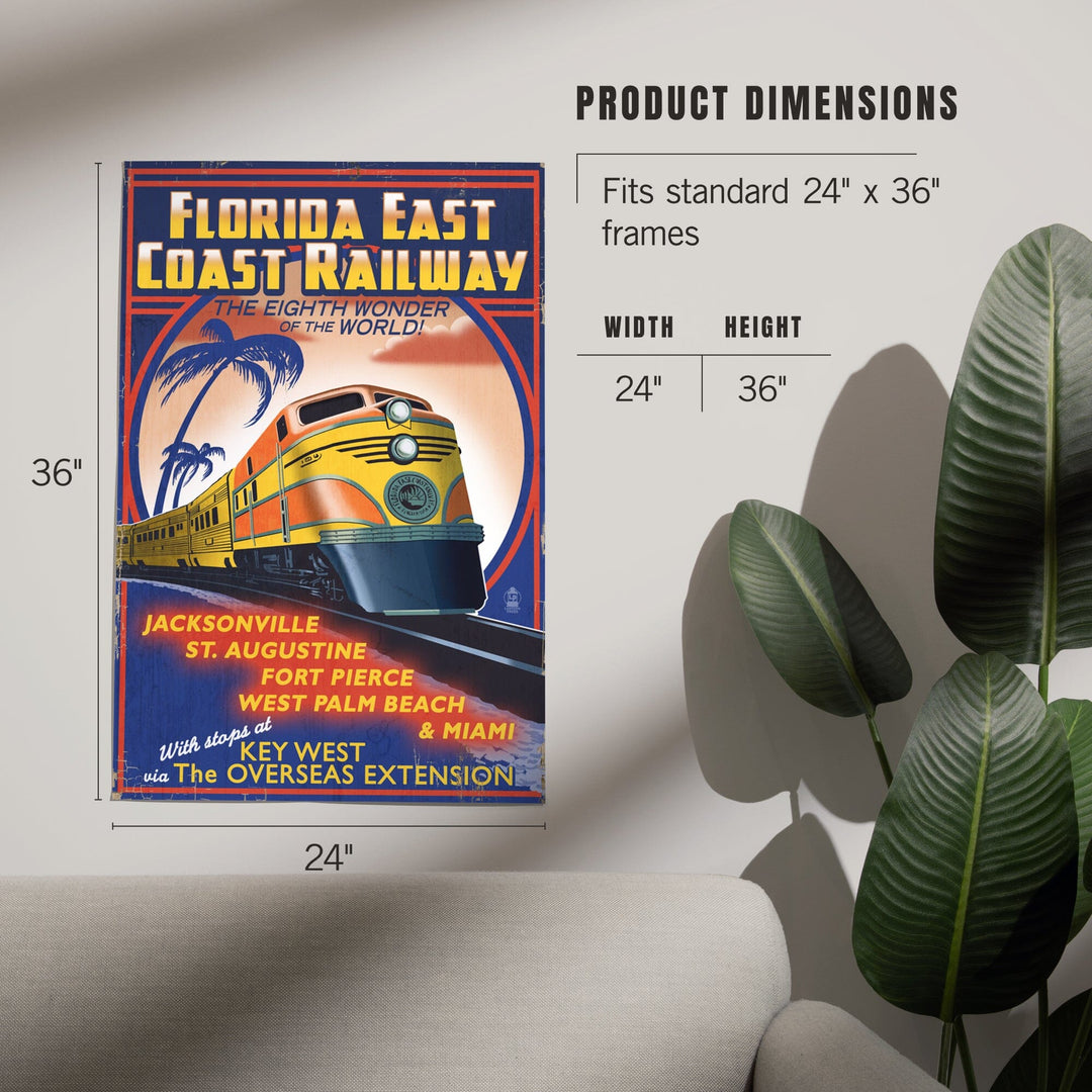 Key West, Florida, East Coast Railway, Art & Giclee Prints Art Lantern Press 