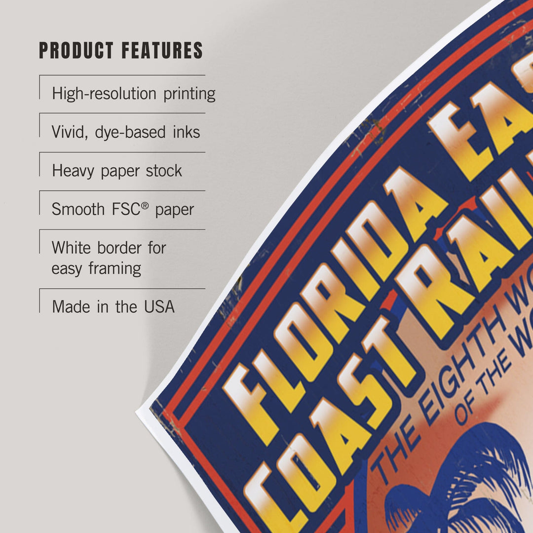 Key West, Florida, East Coast Railway, Art & Giclee Prints Art Lantern Press 