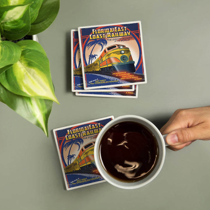 Key West, Florida, East Coast Railway, Coasters Coasters Lantern Press 