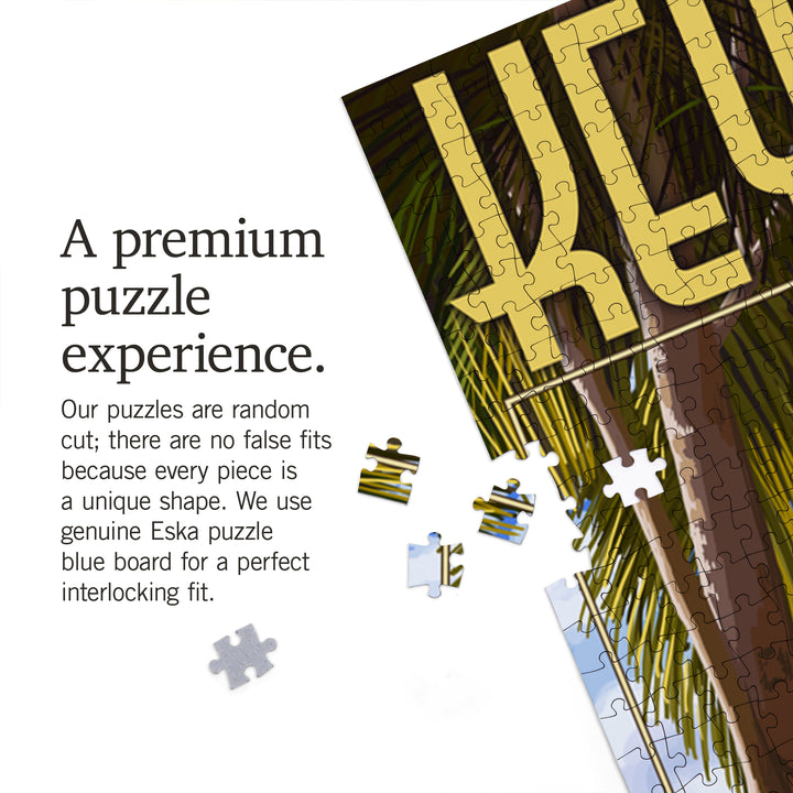 Key West, Florida, Hammock and Palm Trees, Jigsaw Puzzle Puzzle Lantern Press 