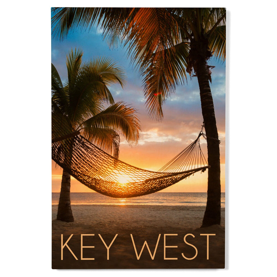 Key West, Florida, Hammock & Sunset, Lantern Press Photography, Wood Signs and Postcards Wood Lantern Press 