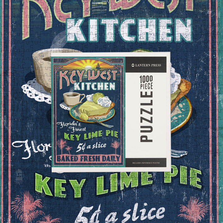 Key West, Florida, Key Lime Pie Vintage Sign, Jigsaw Puzzle Puzzle Lantern Press 