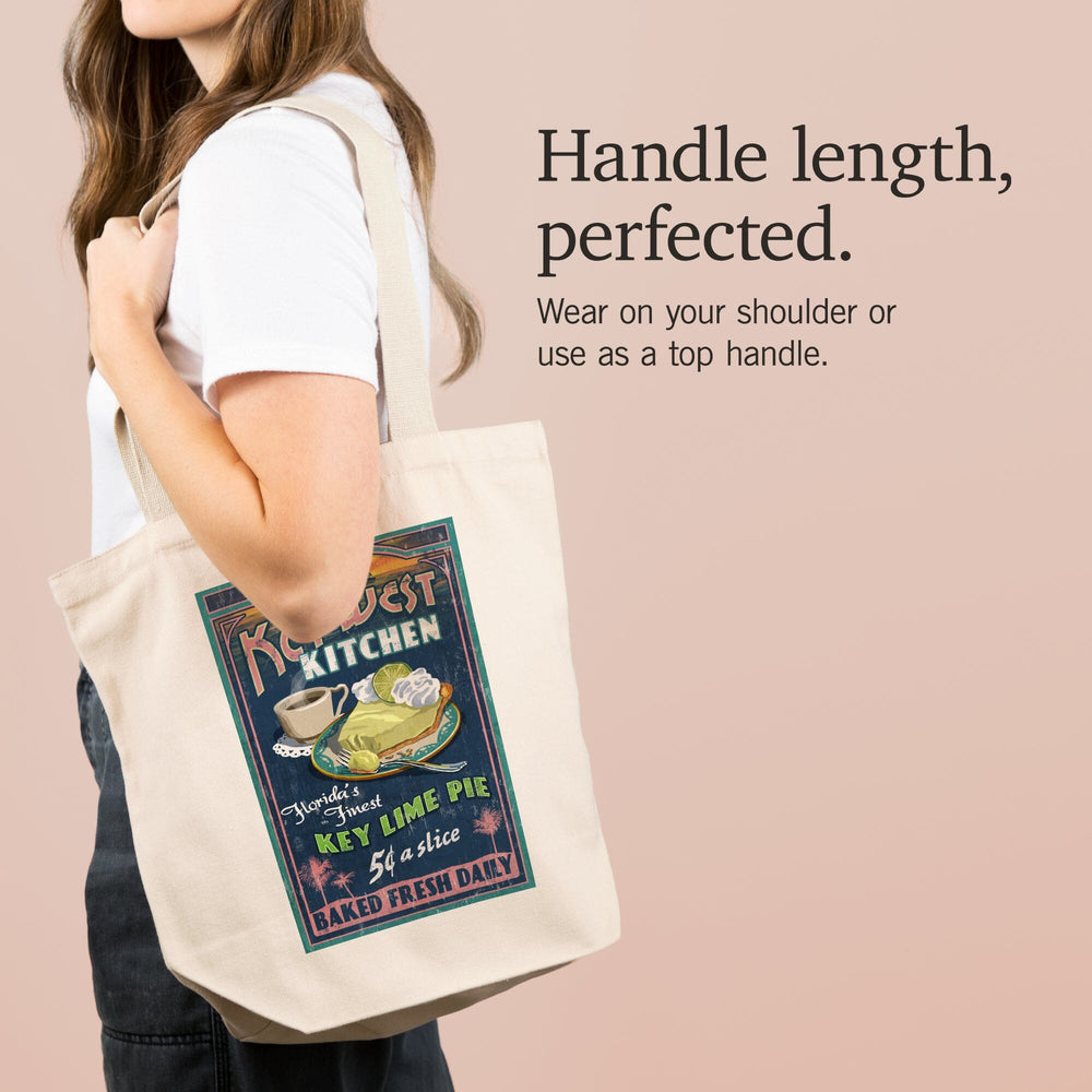 Key West, Florida, Key Lime Pie Vintage Sign, Tote Bag Totes Lantern Press 