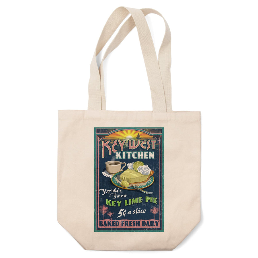 Key West, Florida, Key Lime Pie Vintage Sign, Tote Bag Totes Lantern Press 