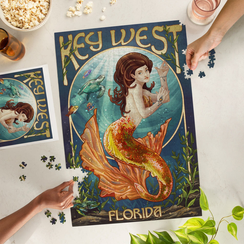 Key West, Florida, Mermaid, Jigsaw Puzzle Puzzle Lantern Press 