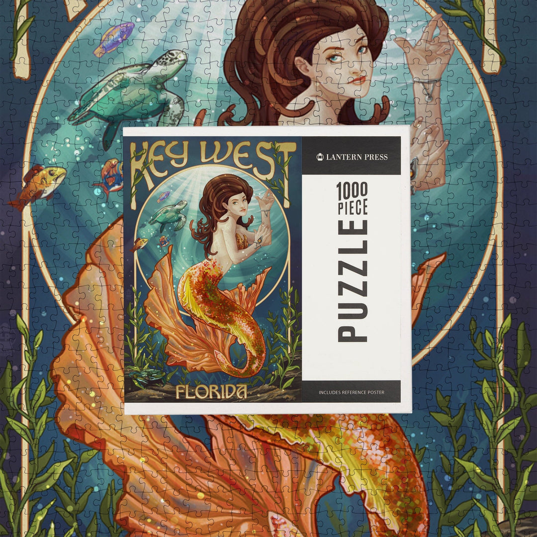 Key West, Florida, Mermaid, Jigsaw Puzzle Puzzle Lantern Press 