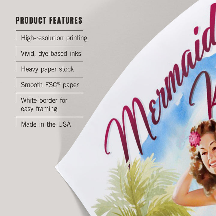 Key West, Florida, Mermaid Kisses and Starfish Wishes, Watercolor, Art & Giclee Prints Art Lantern Press 