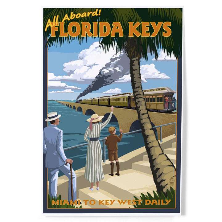 Key West, Florida, Railroad, Art & Giclee Prints Art Lantern Press 