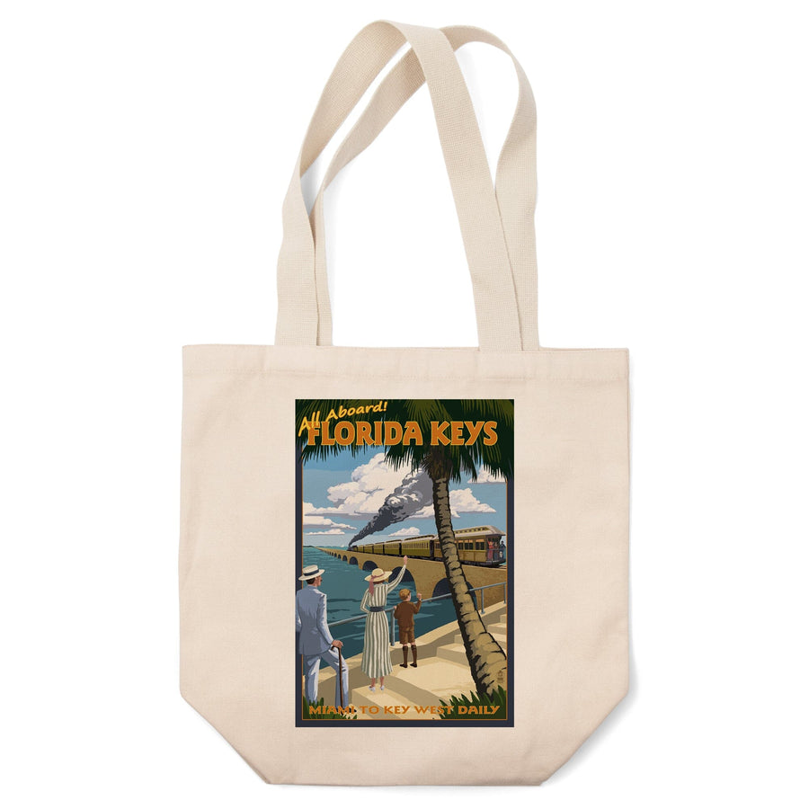 Key West, Florida, Railroad, Lantern Press Artwork, Tote Bag Totes Lantern Press 
