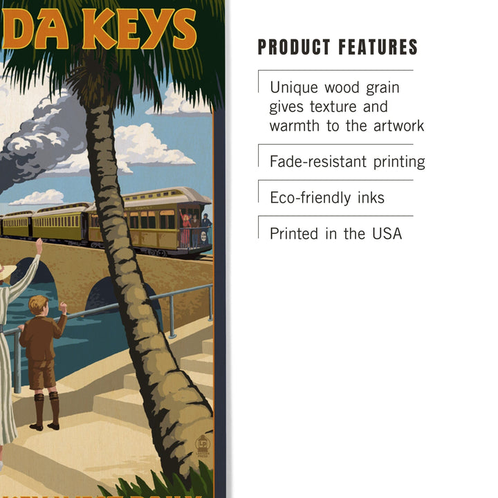 Key West, Florida, Railroad, Lantern Press Artwork, Wood Signs and Postcards Wood Lantern Press 