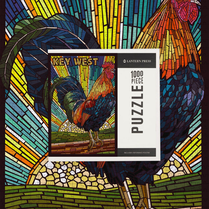 Key West, Florida, Rooster Mosaic, Jigsaw Puzzle Puzzle Lantern Press 