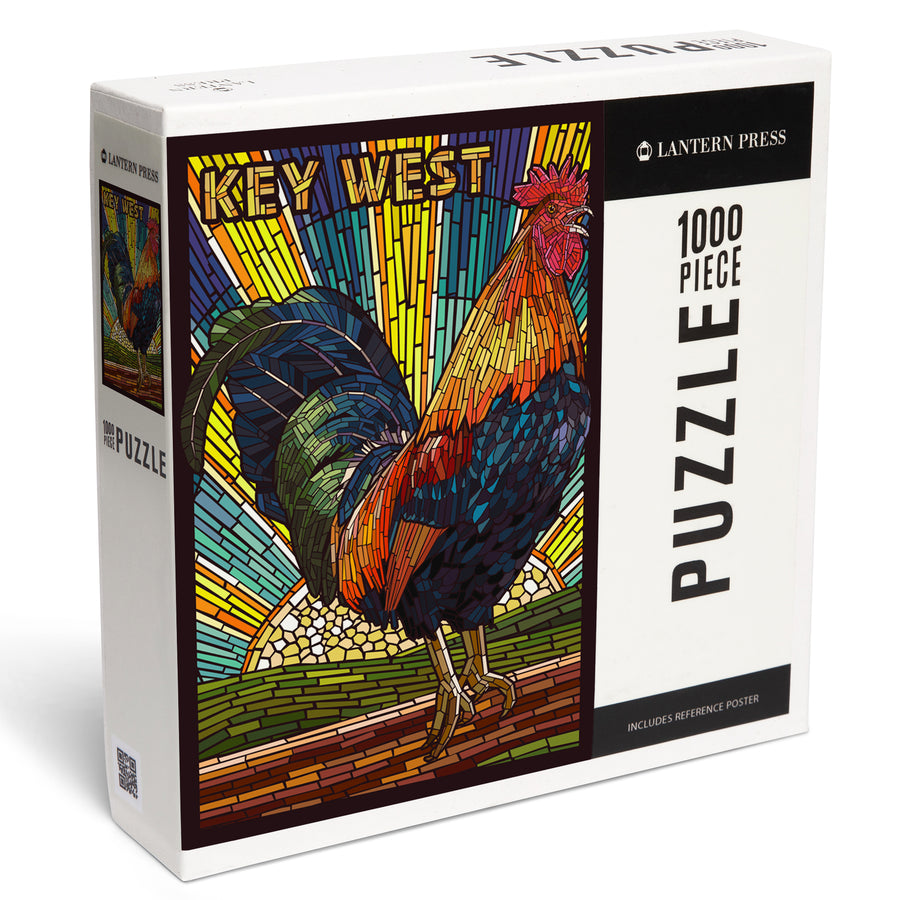 Key West, Florida, Rooster Mosaic, Jigsaw Puzzle Puzzle Lantern Press 