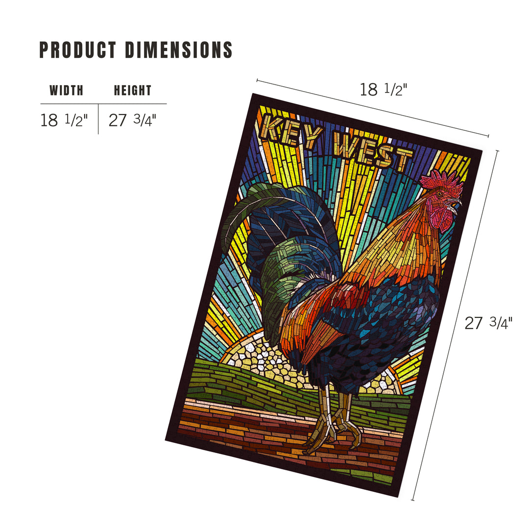Key West, Florida, Rooster Mosaic, Jigsaw Puzzle Puzzle Lantern Press 