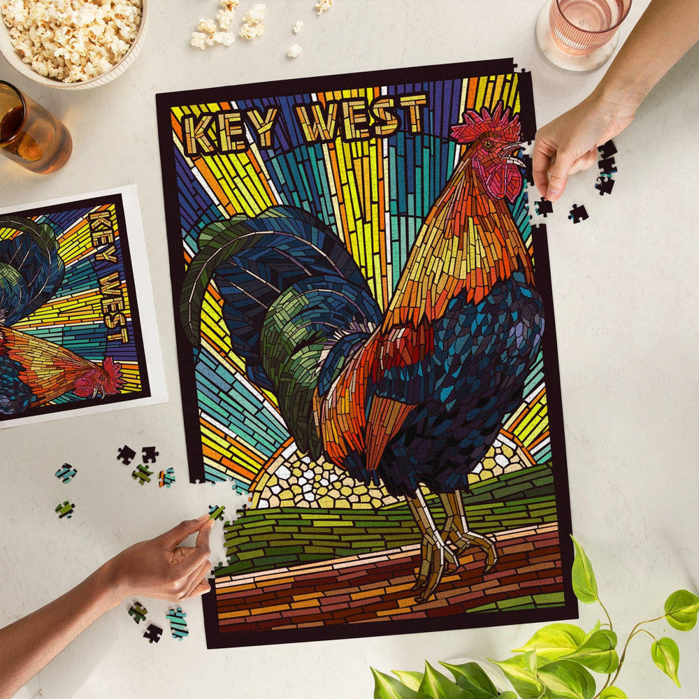 Key West, Florida, Rooster Mosaic, Jigsaw Puzzle Puzzle Lantern Press 