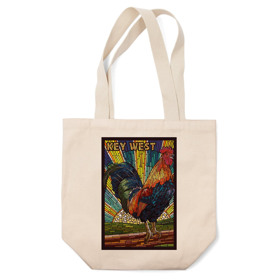 Key West, Florida, Rooster Mosaic, Lantern Press Artwork, Tote Bag Totes Lantern Press 