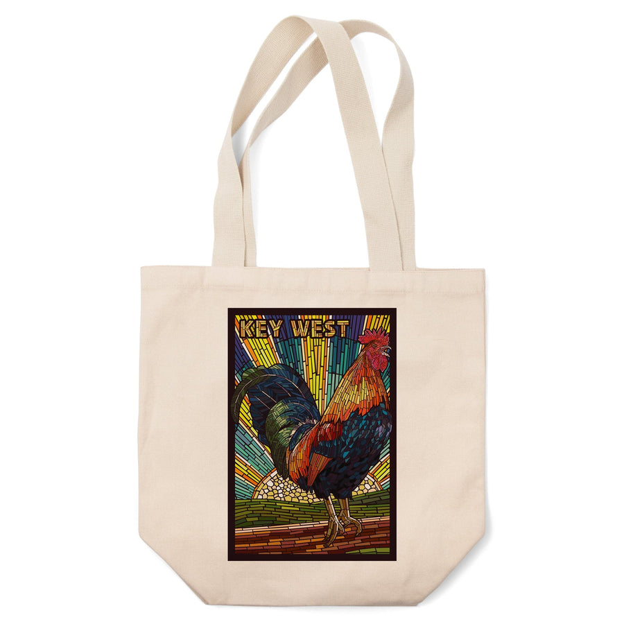 Key West, Florida, Rooster Mosaic, Tote Bag Totes Lantern Press 