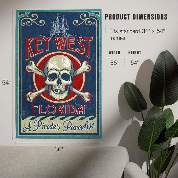 Key West, Florida, Skull and Crossbones, Art & Giclee Prints Art Lantern Press 
