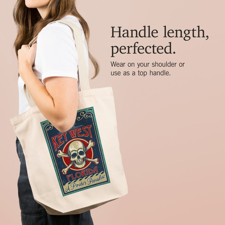 Key West, Florida, Skull & Crossbones, Lantern Press Artwork, Tote Bag - Lantern Press