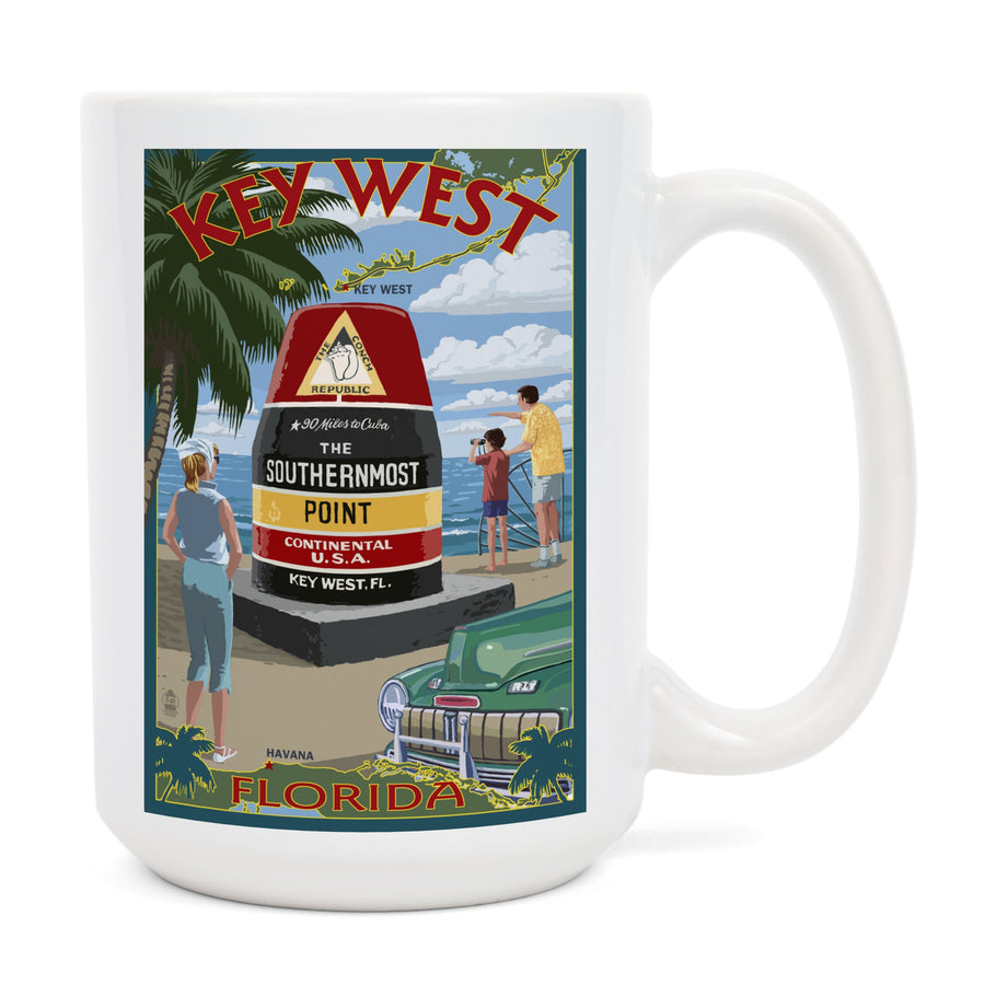 Key West, Florida, Southernmost Point, Ceramic Mug Mugs Lantern Press 