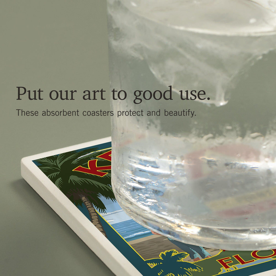 Key West, Florida, The Southernmost Point, Coasters Coasters Lantern Press 