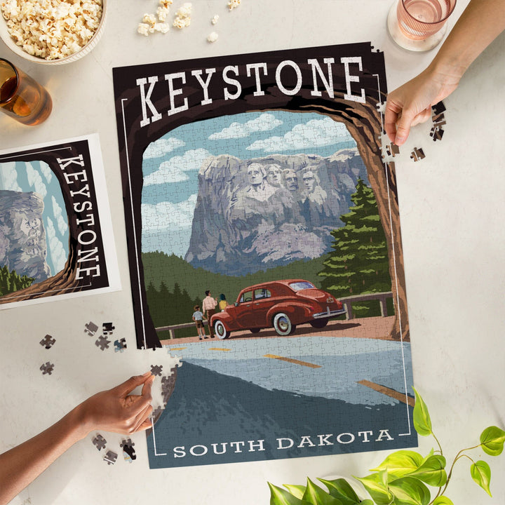 Keystone, South Dakota, Tunnel Scene, Jigsaw Puzzle Puzzle Lantern Press 