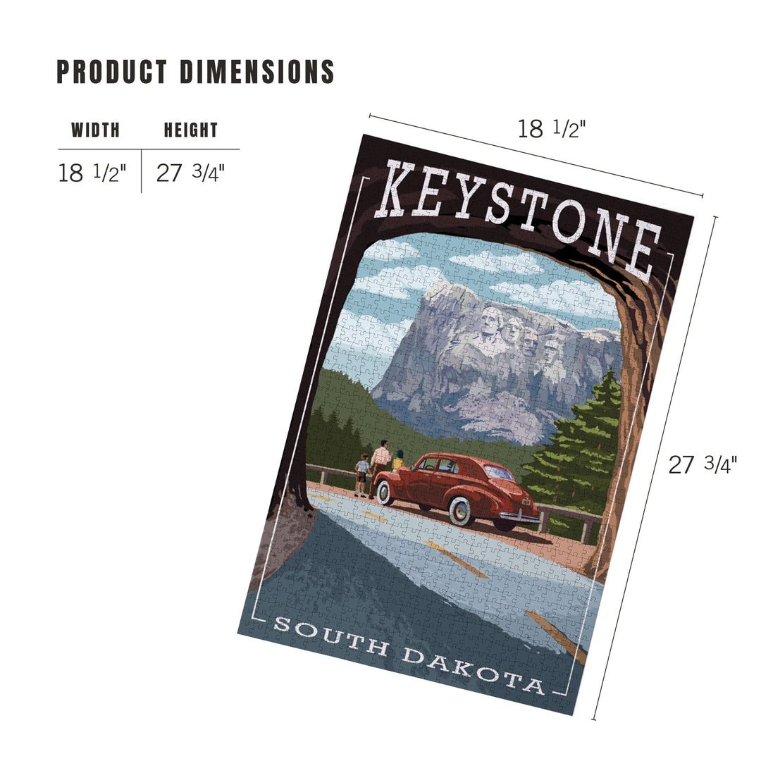Keystone, South Dakota, Tunnel Scene, Jigsaw Puzzle Puzzle Lantern Press 