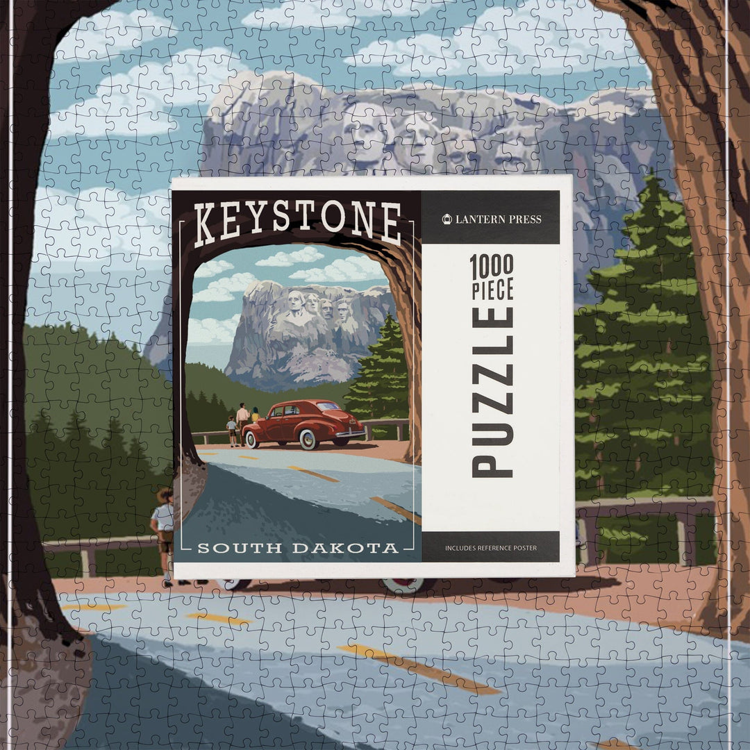 Keystone, South Dakota, Tunnel Scene, Jigsaw Puzzle Puzzle Lantern Press 