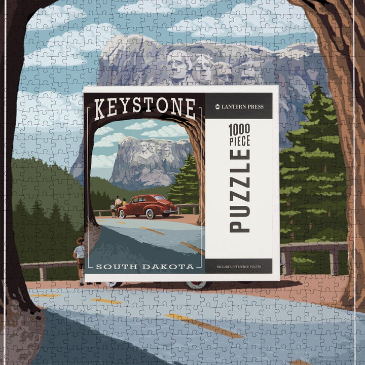 Keystone, South Dakota, Tunnel Scene, Jigsaw Puzzle Puzzle Lantern Press 