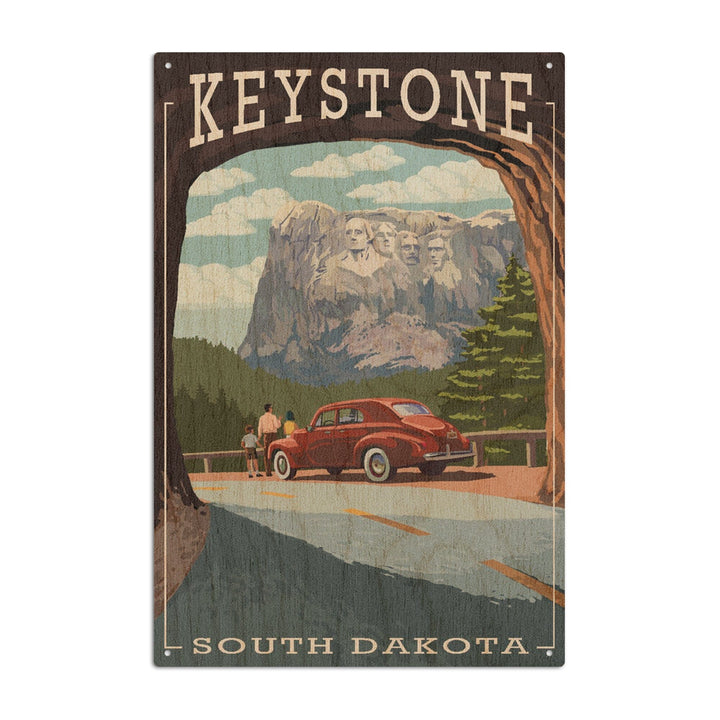 Keystone, South Dakota, Tunnel Scene, Lantern Press Artwork, Wood Signs and Postcards Wood Lantern Press 10 x 15 Wood Sign 