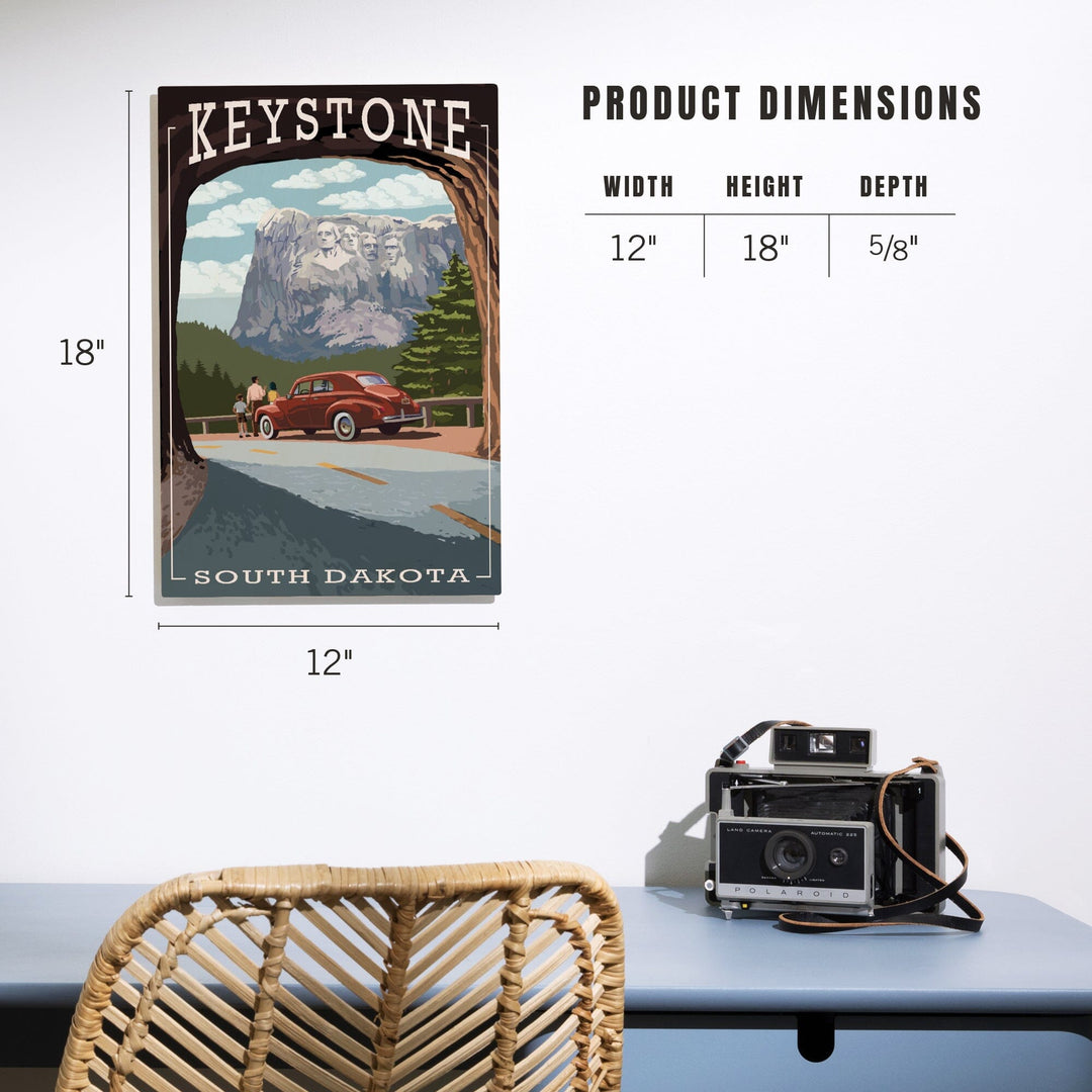 Keystone, South Dakota, Tunnel Scene, Lantern Press Artwork, Wood Signs and Postcards Wood Lantern Press 