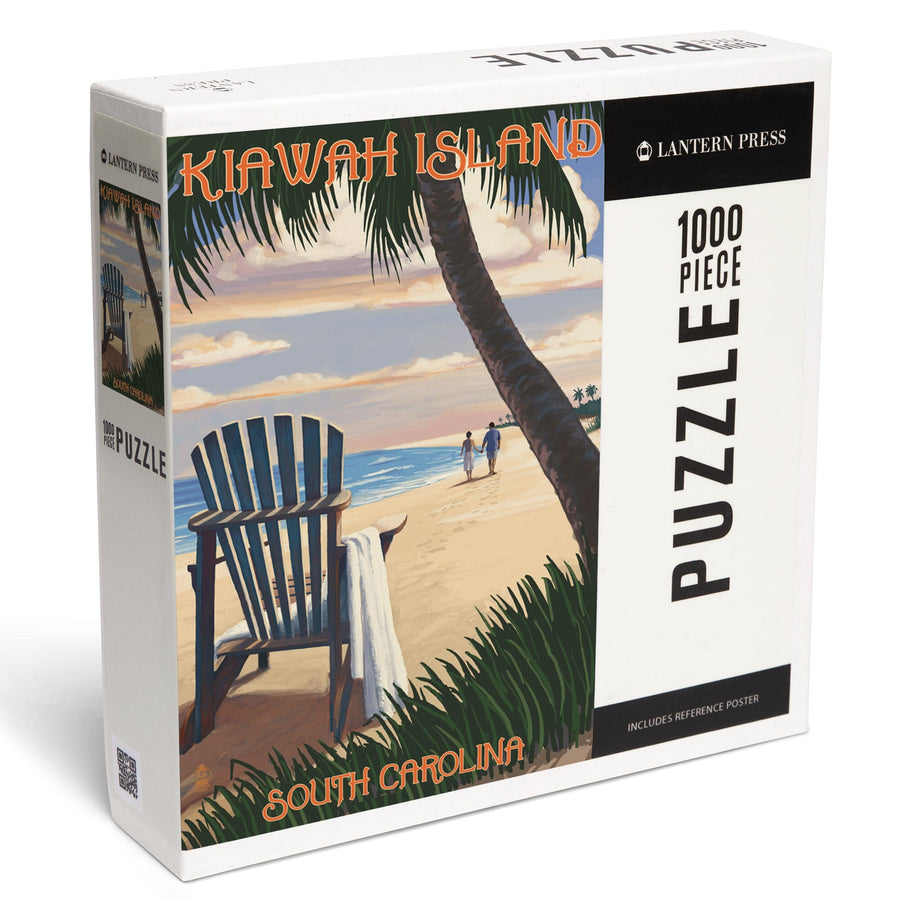 Kiawah Island, South Carolina, Adirondack and Palms, Jigsaw Puzzle Puzzle Lantern Press 