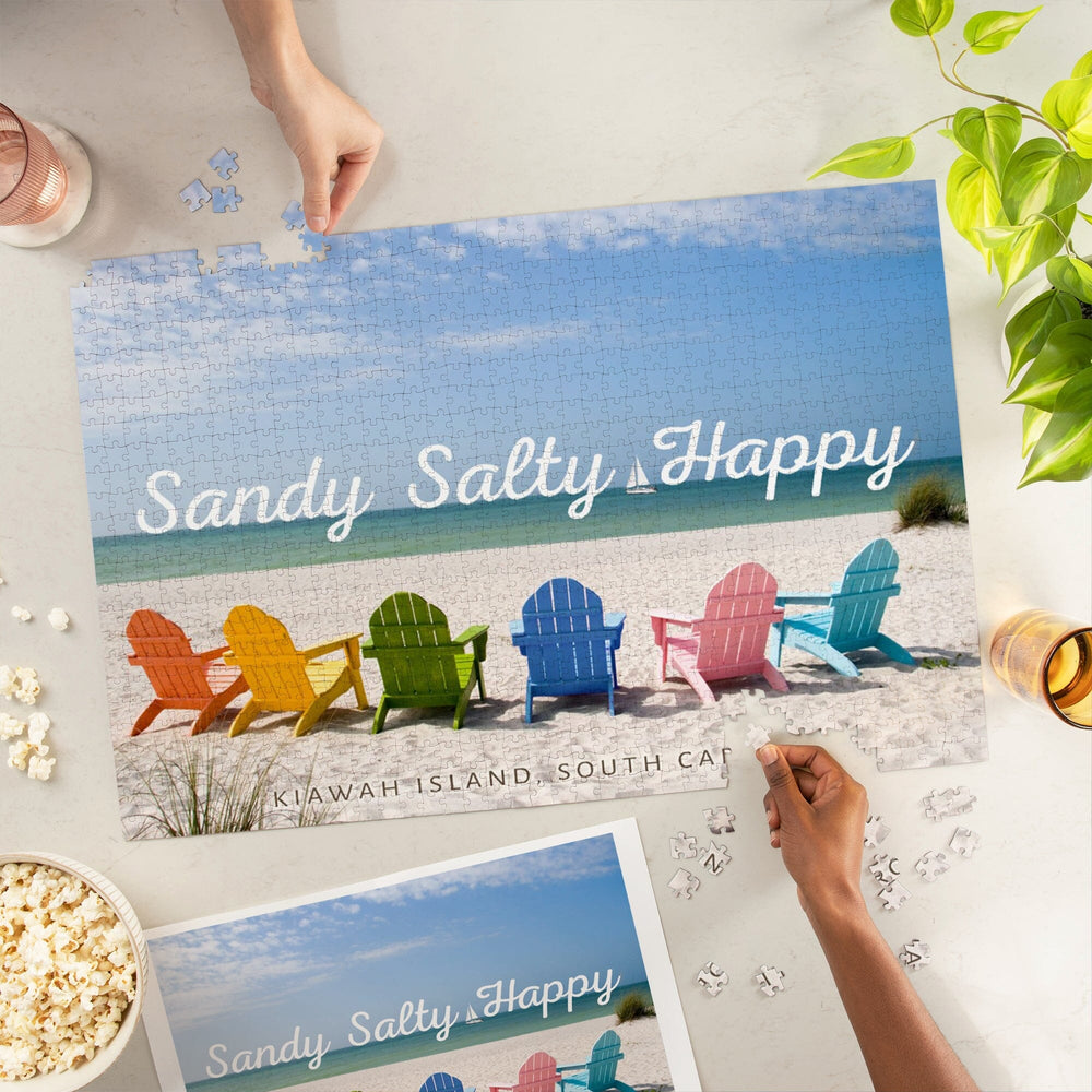 Kiawah Island, South Carolina, Sandy Salty Happy, Jigsaw Puzzle Puzzle Lantern Press 