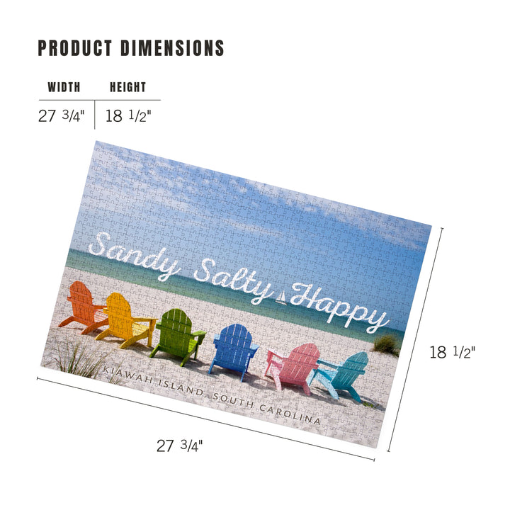 Kiawah Island, South Carolina, Sandy Salty Happy, Jigsaw Puzzle Puzzle Lantern Press 