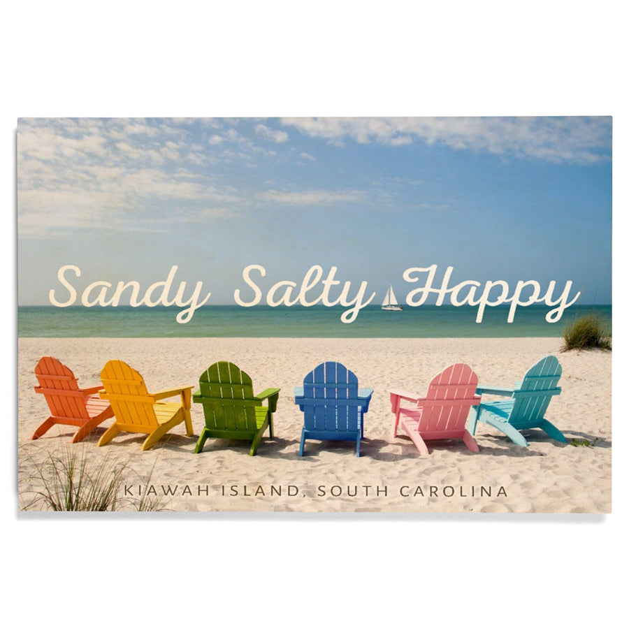 Kiawah Island, South Carolina, Sandy Salty Happy, Lantern Press Photography, Wood Signs and Postcards Wood Lantern Press 