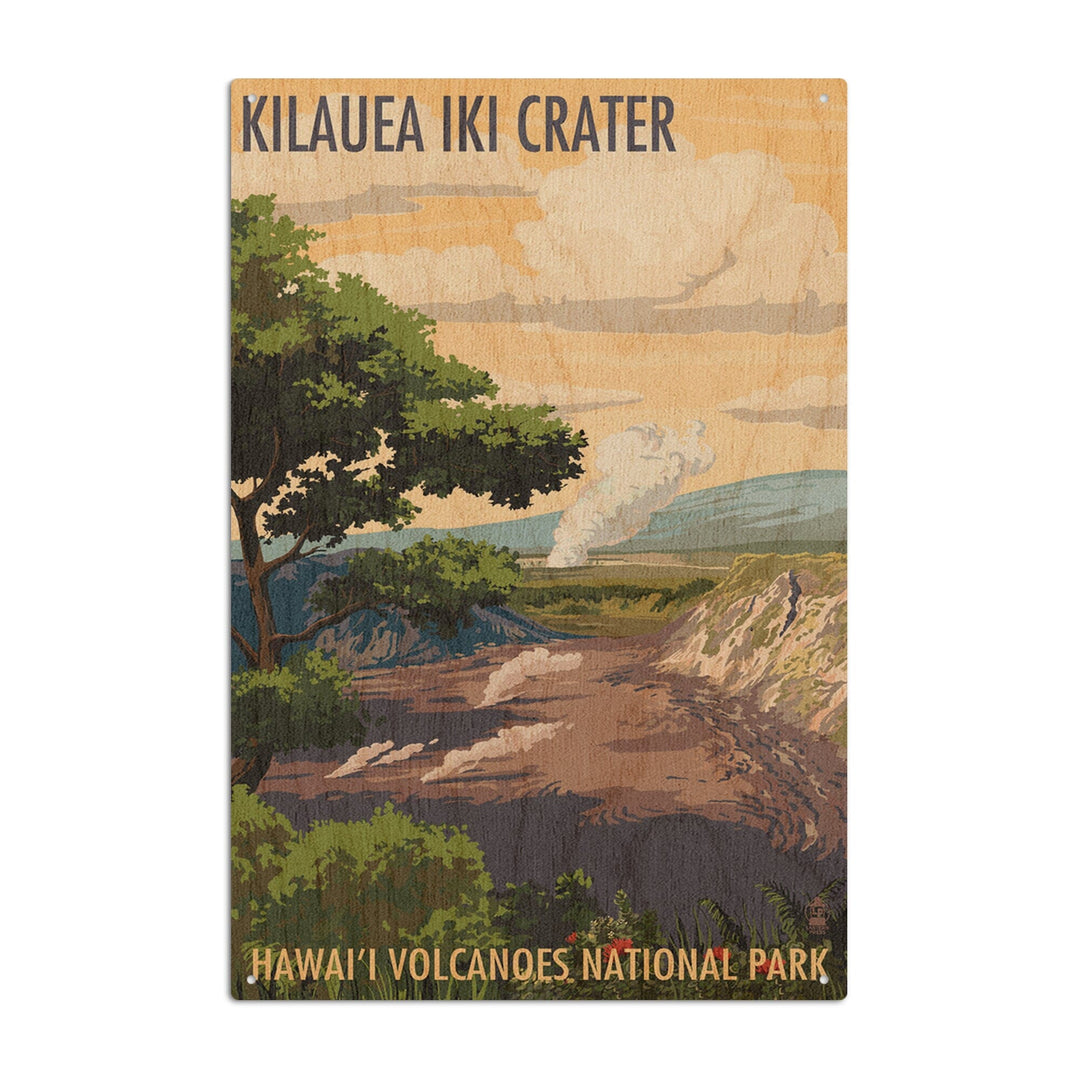 Kilauea Iki Crater, Hawaii Volcanoes National Park, Lantern Press Artwork, Wood Signs and Postcards Wood Lantern Press 10 x 15 Wood Sign 