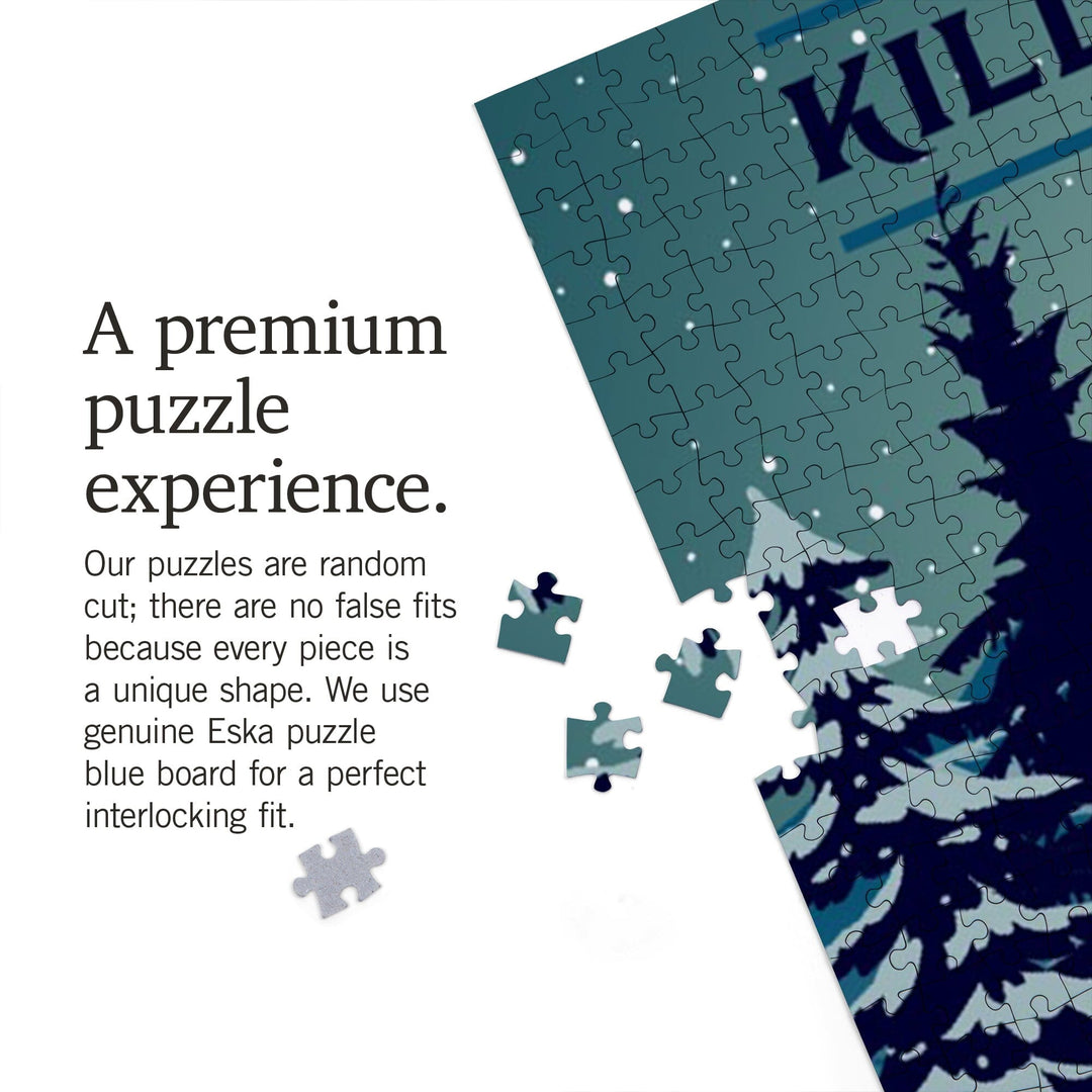 Killington, Vermont, Beast of the East, Skier and Mountain, Jigsaw Puzzle Puzzle Lantern Press 