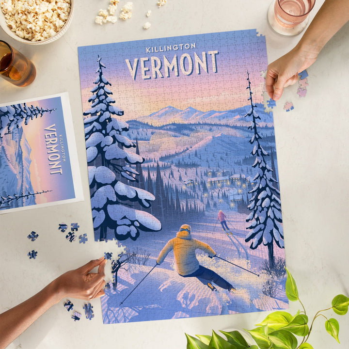 Killington, Vermont, Ski for Miles, Skiing, Jigsaw Puzzle - Lantern Press