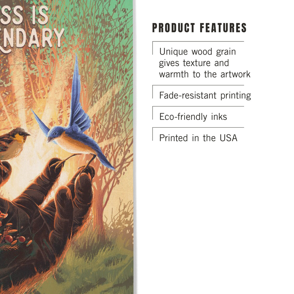 Kindness is Legendary, Bigfoot With Birds, Green, Wood Signs and Postcards Wood Lantern Press 
