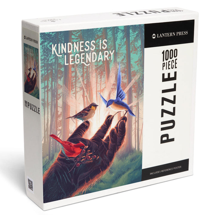 Kindness is Legendary, Bigfoot With Birds, Jigsaw Puzzle - Lantern Press