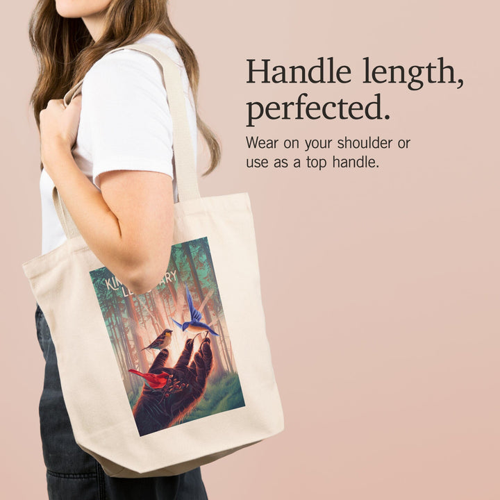 Kindness is Legendary, Bigfoot With Birds, Tote Bag Totes Lantern Press 