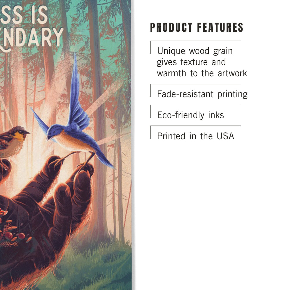 Kindness is Legendary, Bigfoot With Birds, Wood Signs and Postcards Wood Lantern Press 
