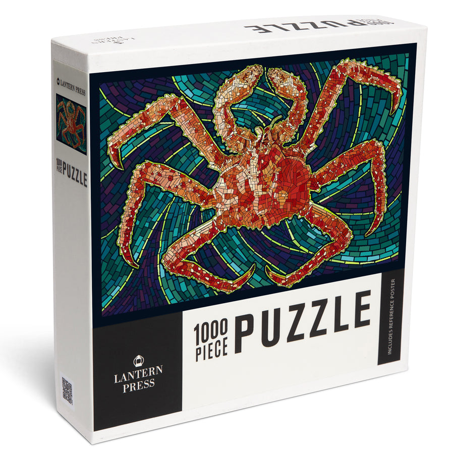 King Crab, Mosaic, Jigsaw Puzzle Puzzle Lantern Press 