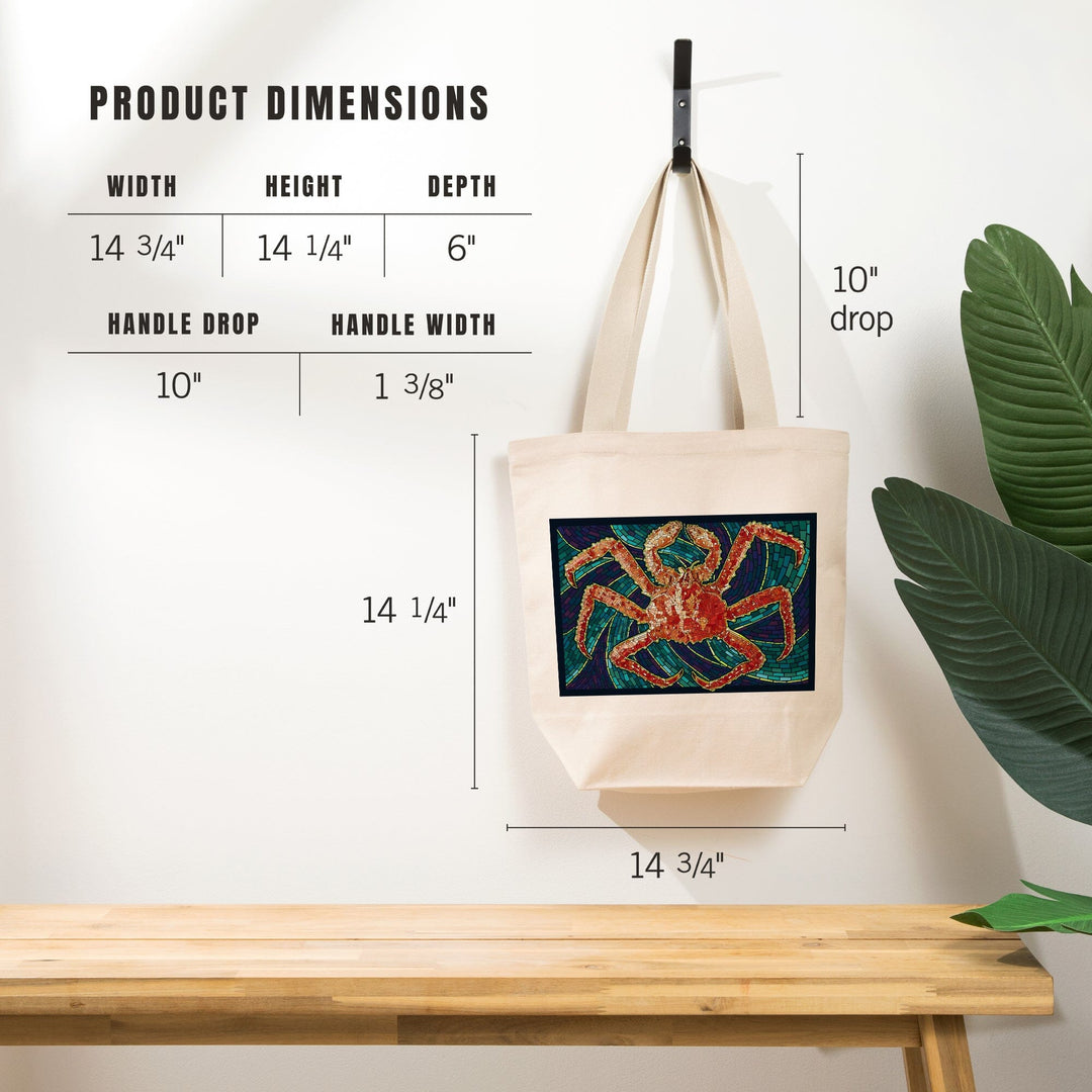 King Crab, Mosaic, Tote Bag Totes Lantern Press 