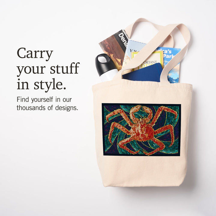 King Crab, Mosaic, Tote Bag Totes Lantern Press 