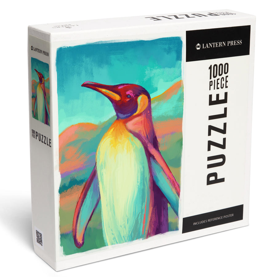 King Penguin, Vivid, Jigsaw Puzzle Puzzle Lantern Press 